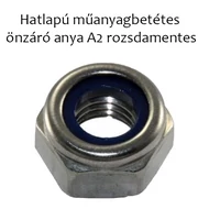 Hatlapú műanyagbetétes önzáró anya horganyzott M12x